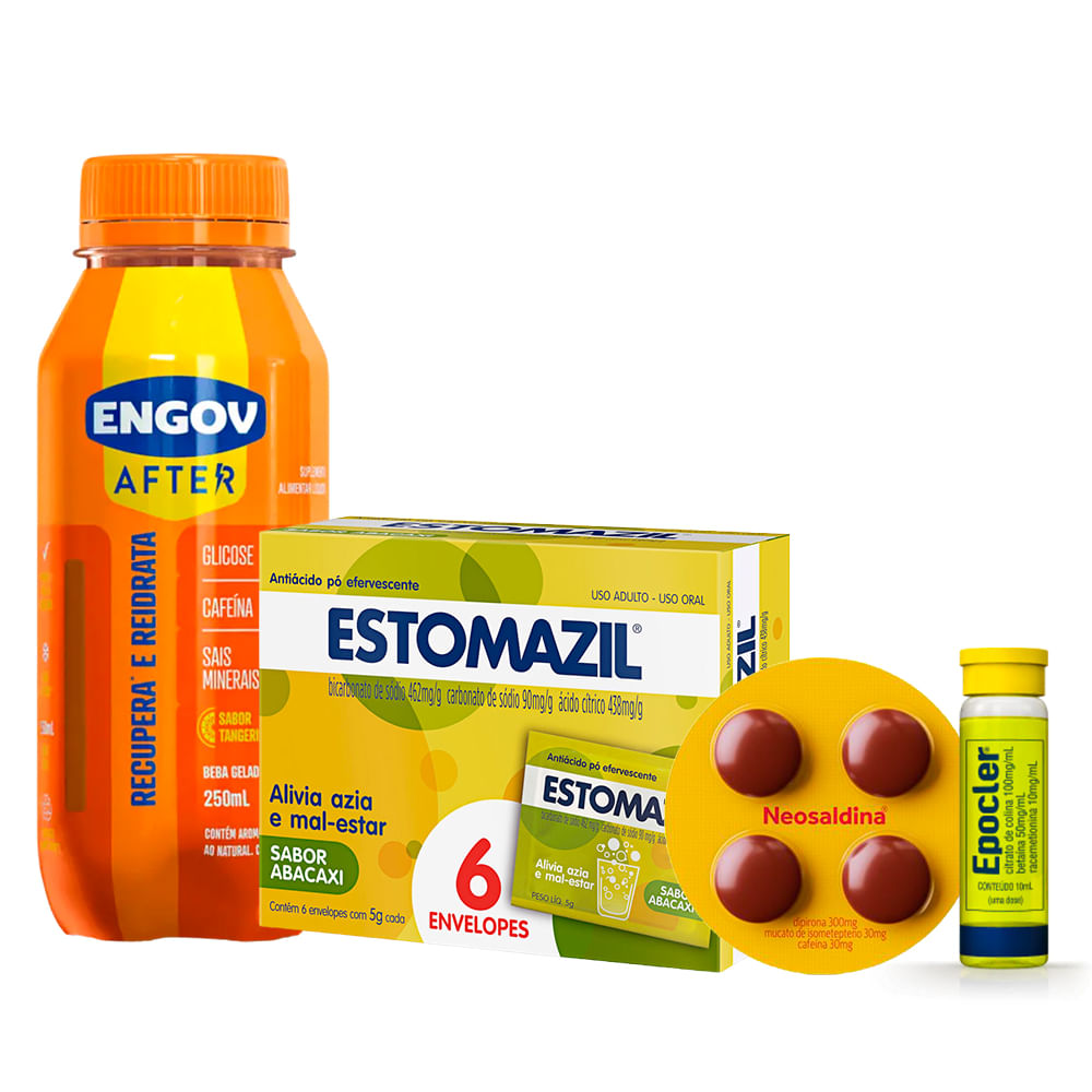Kit Engov After + Neosa 4cp + Estomazil Abacaxi + Epocler