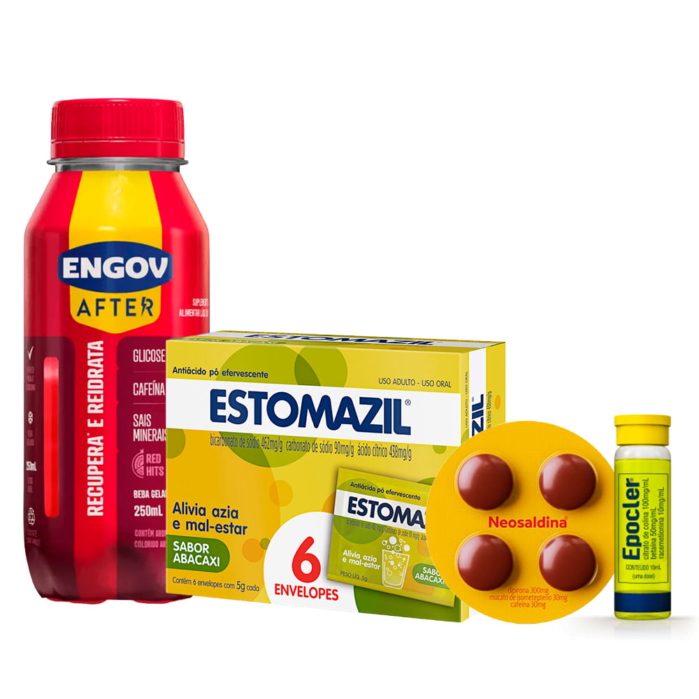 Kit Engov After + Neosa 4cp + Estomazil Abacaxi + Epocler