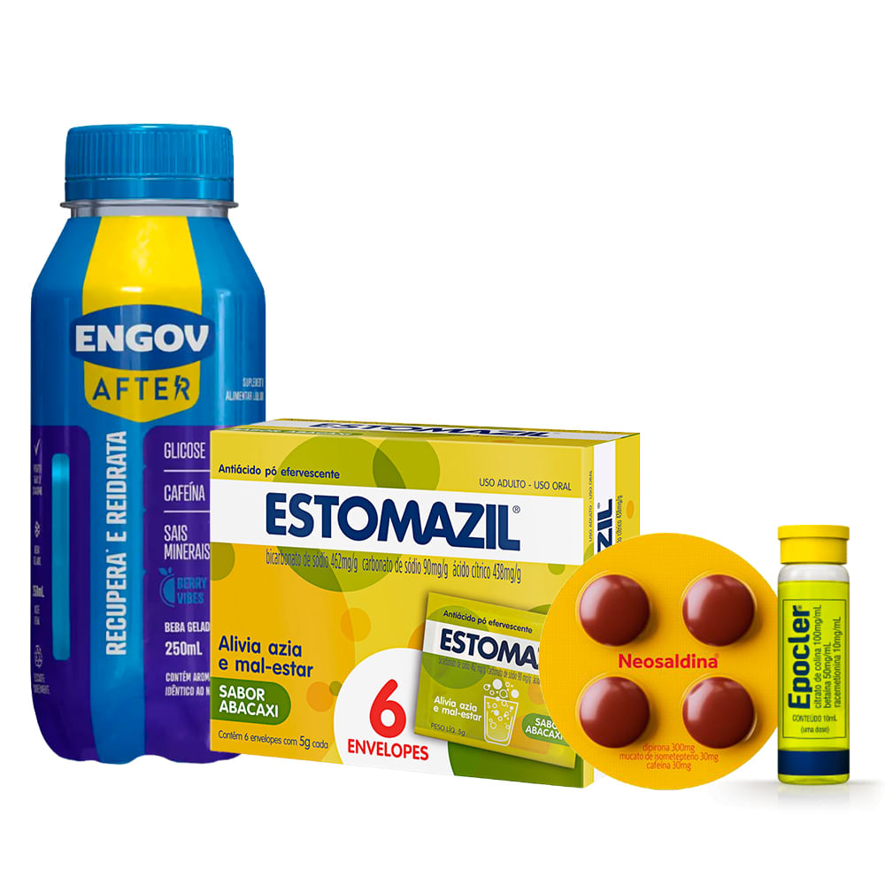 Kit Engov After + Neosa 4cp + Estomazil Abacaxi + Epocler