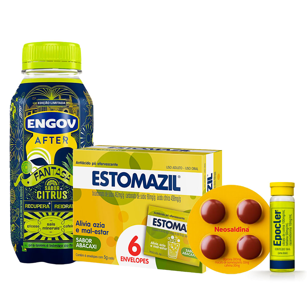 Kit Engov After + Neosa 4cp + Estomazil Abacaxi + Epocler