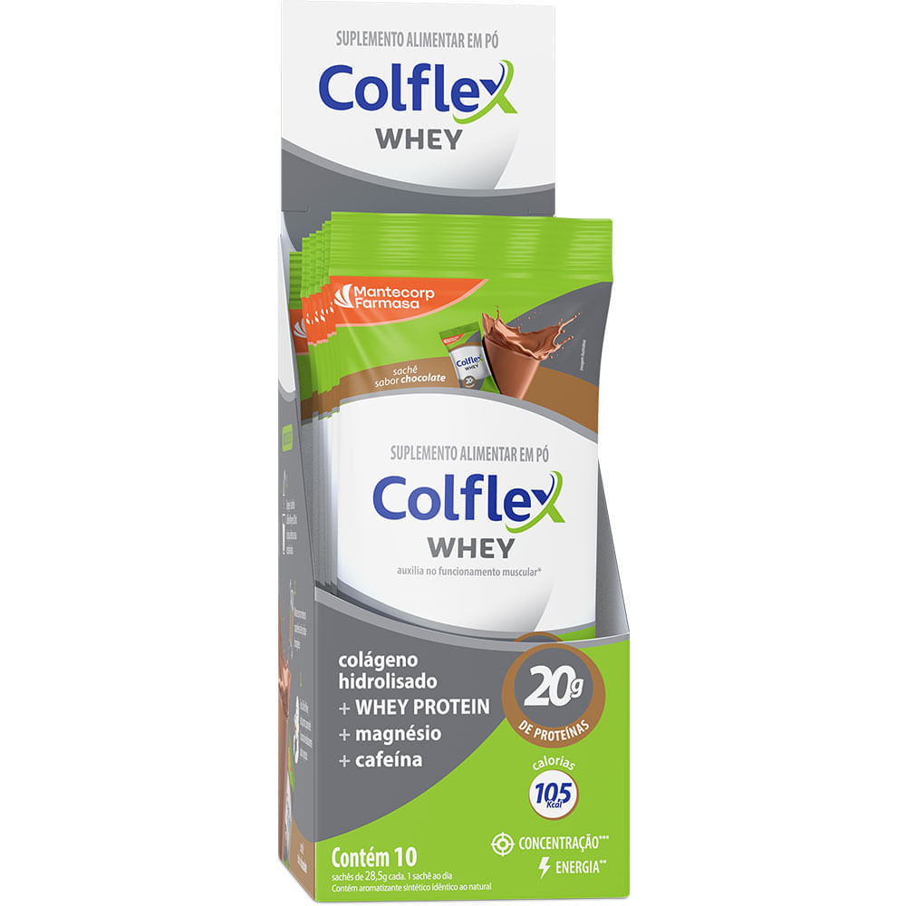 Colflex Whey Protein Chocolate – 10 Sachês c/ 20g de Proteína